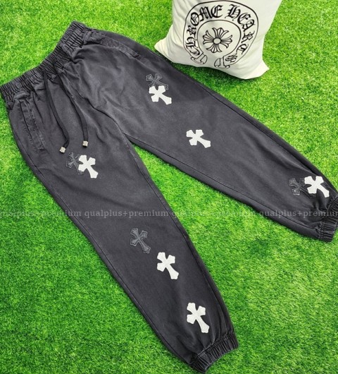 [국내배송] 크*하츠 십자가 레더패치 워싱 트레이닝 팬츠