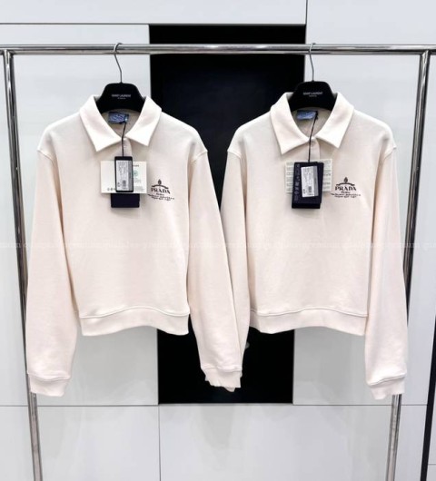 프라다 로고 폴로 맨투맨 여성용