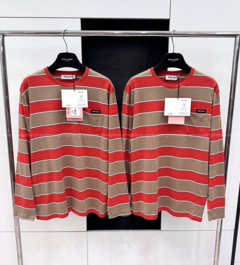 미우미우 스트라이프 긴팔티셔츠