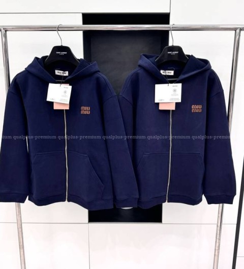 미우미우 로고 후드집업 자켓