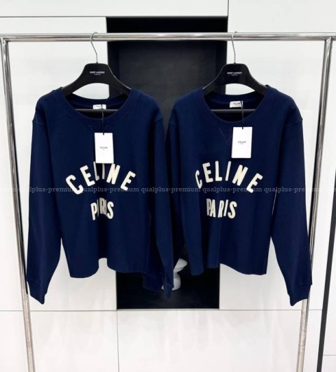 셀린느 파리스 루즈 스웨트셔츠 긴팔티셔츠 여성용