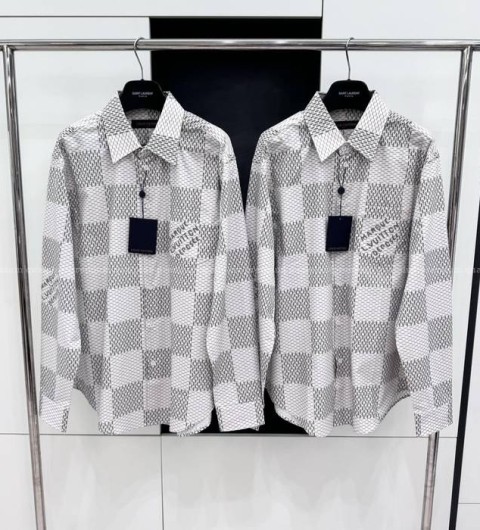 루이비통 다미에 롱 슬리브드 클래식 코튼 셔츠