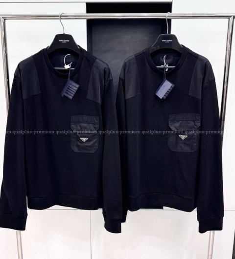 프라다 로고 아플리케 맨투맨