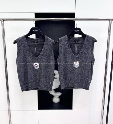 샤넬 24A 울 베스트 니트 조끼 여성용