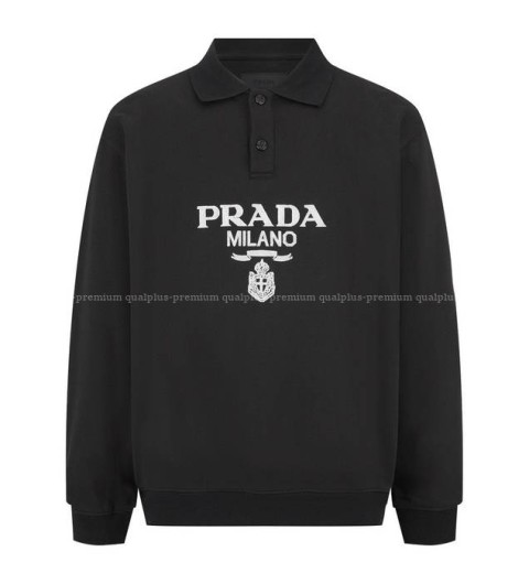 프라다 로고 폴로 스웨트셔츠 맨투맨