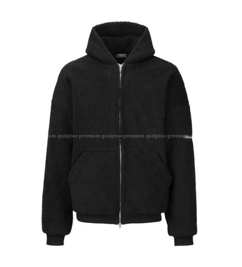 발렌시아가 로고 플리스 후드 자켓