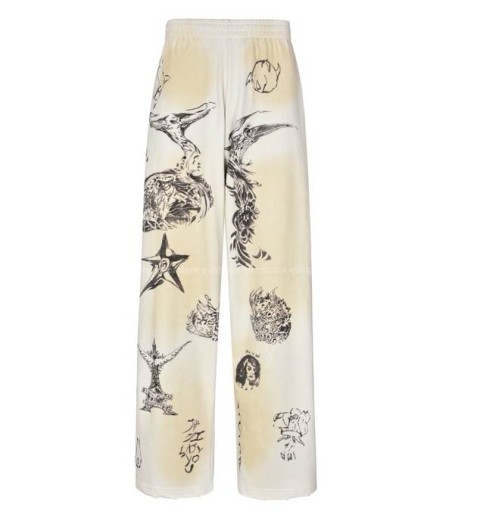 발렌시아가 타투 베기 헤비 스웨트 팬츠