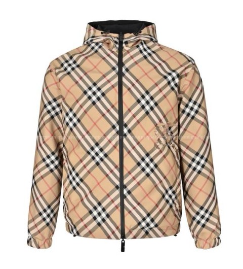 버버리 리버서블 체크 후드 자켓