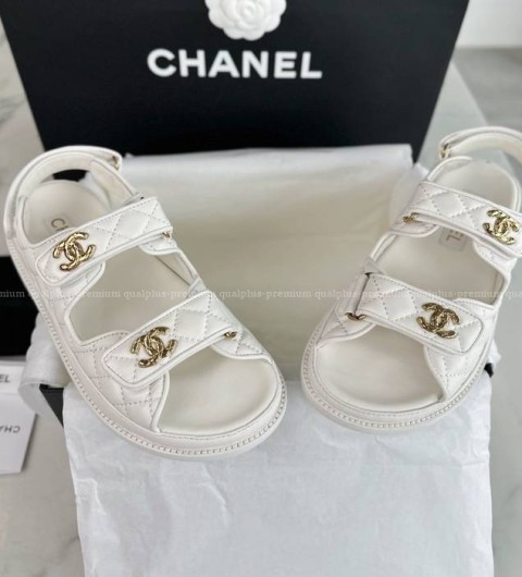 샤넬 24C 퀄팅 벨크로 샌들 여성용