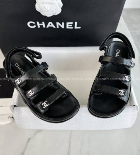 샤넬 24S 트리플 벨크로 스트랩 샌들 여성용