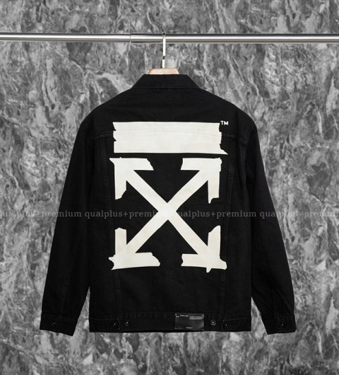 [국내배송] 오*화이트 빽포인트 블랙 데님쟈켓