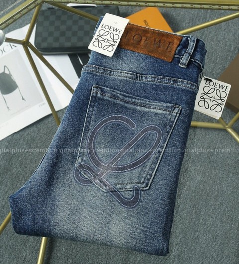 [국내배송] 로*베 아나그램 로고 워싱 스판 데님진