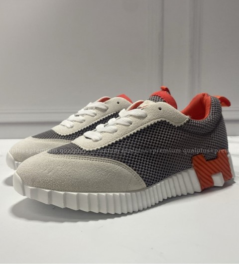 [국내배송] 에*메스 바운싱 스니커즈 메쉬 스웨이드 고트스킨 & 멀티꼴로르 베쥬