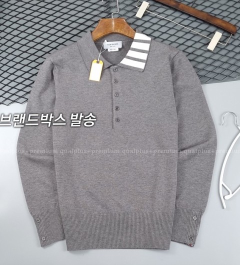 [국내배송] 톰*라운 넥4바 스트라이프 메리노 카라 울니트