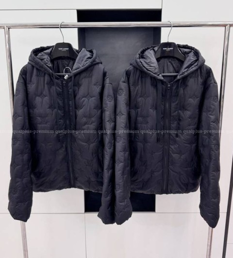 루이비통 모노그램 퀄티드 후디드 블루종 패딩