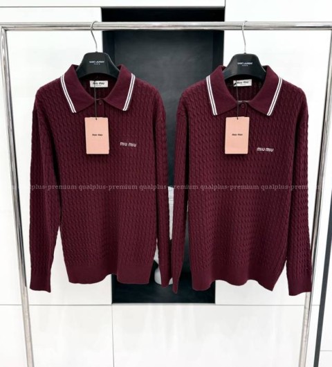 미우미우 케이블 폴로 니트