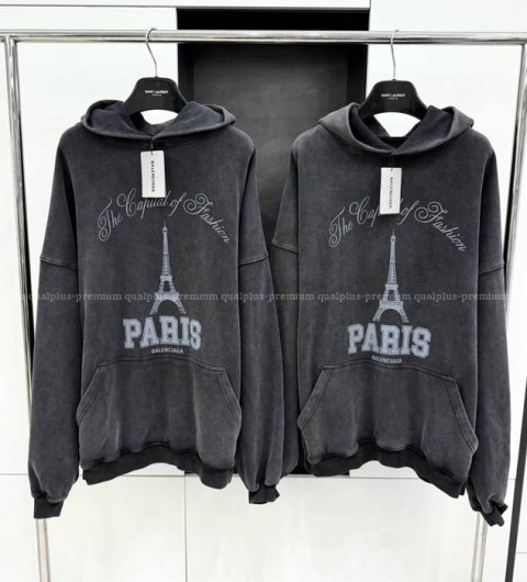 발렌시아가 파리스 로고 후드티셔츠