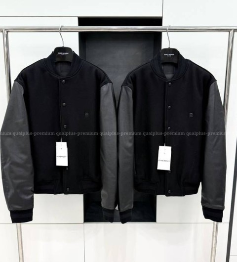 지방시 4G 울 가죽 바시티 자켓