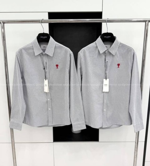 아미 하트 스트라이프 셔츠