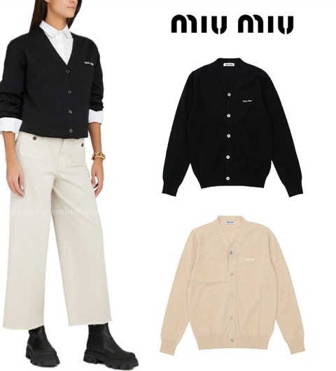 [국내배송] 미*미우 브이넥 가디건(2COLOR)