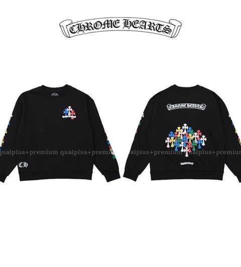 [국내배송] 크*하츠 멀티 컬러 크로스 맨투맨(블랙)