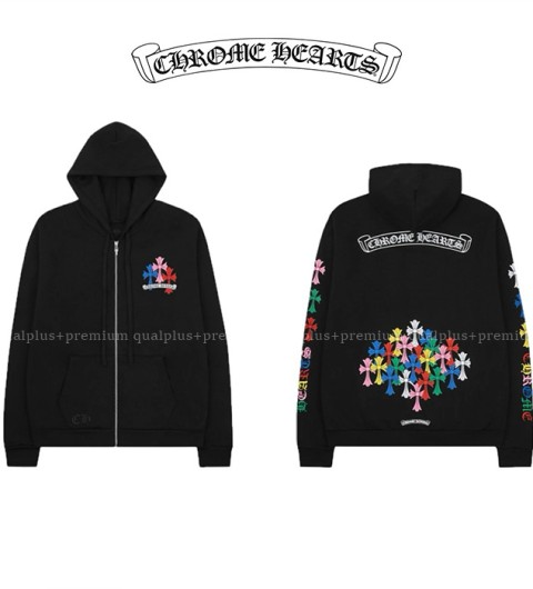 [국내배송] 크*하츠 멀티 컬러 크로스 후드집업(블랙)