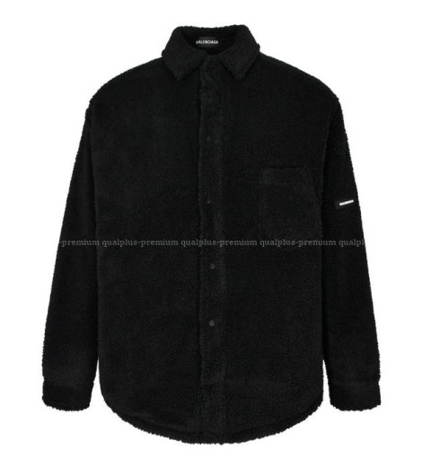 발렌시아가 라벨 로고 램스울 자켓