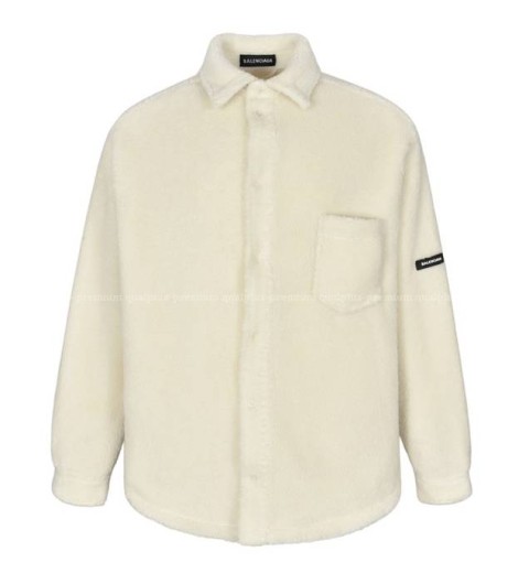 발렌시아가 라벨 로고 램스울 자켓