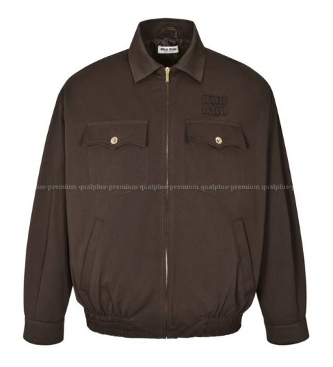 미우미우 로고 코튼 자켓