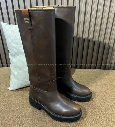 미우미우 퓌메 가죽 부츠 여성용