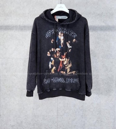 [국내배송] 오*화이트 프린팅 워싱 후드티