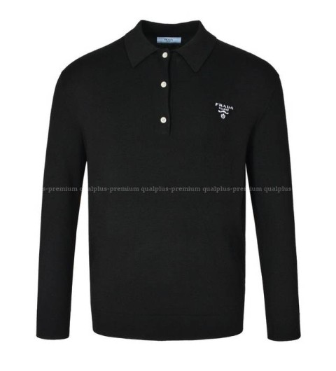 프라다 로고 폴로 니트