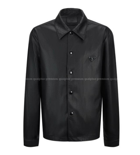 프라다 로고 레더 자켓