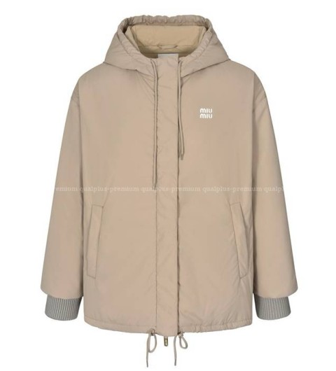 미우미우 로고 나일론 다운 패딩