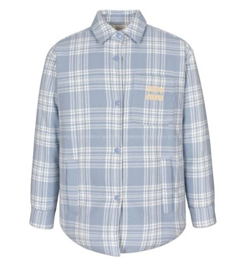 미우미우 로고 플란넬 체크 다운 패딩