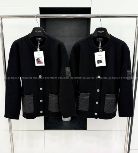 샤넬 24B 퀄팅 니트 자켓 여성용