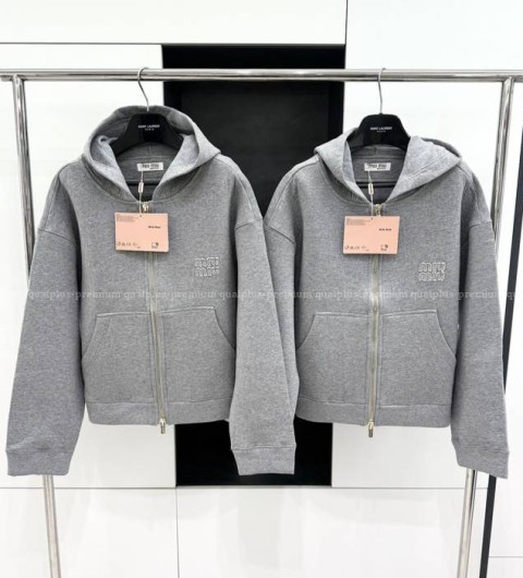 미우미우 로고 후드집업 자켓 여성용