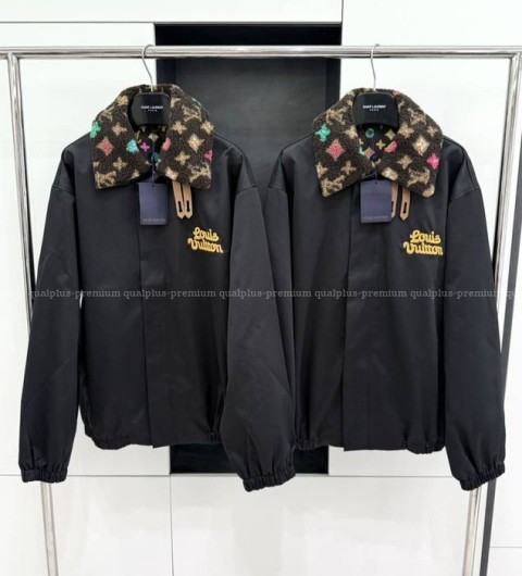 루이비통 코튼 에비에이터 재킷 위드 모노그램 플리스 칼라 자켓