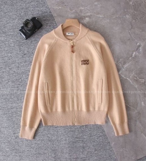 [국내배송] 미*미우 로고 집업 울가디건