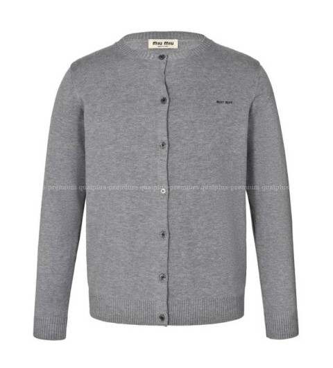 미우미우 로고 캐시미어 라운드 가디건 여성용