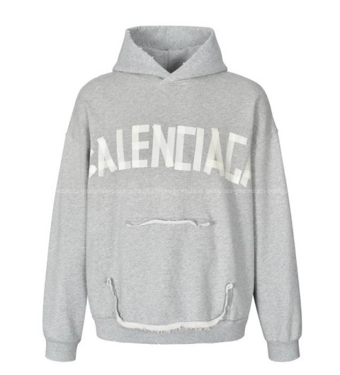 발렌시아가 테이프타입 후드티셔츠