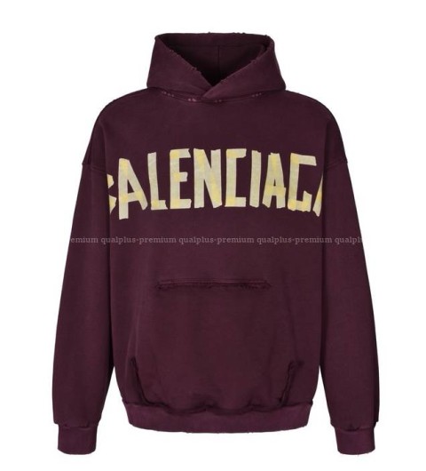 발렌시아가 테이프타입 후드티셔츠