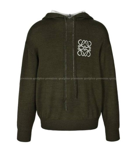 로에베 애너그램 울 자카드 후드 니트