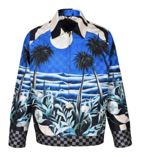 루이비통 프린티드 비스코스 블루종 자켓