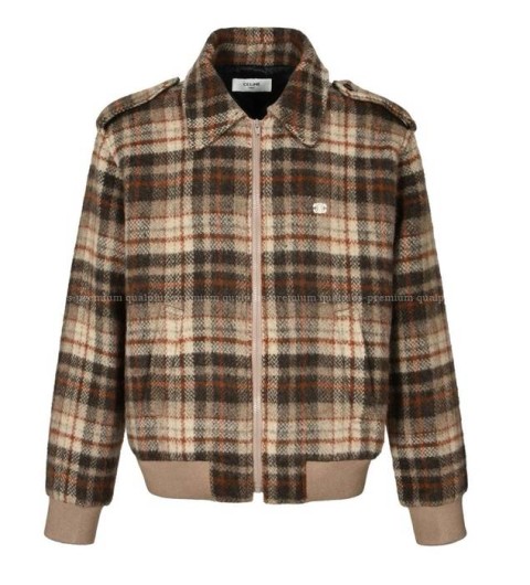 셀린느 트리오페 체크 울 자켓