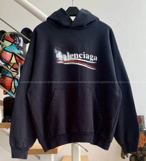 발렌시아가 폴리티컬 스텐실 후드티셔츠