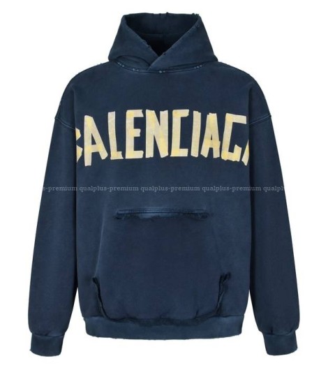 발렌시아가 테이프타입 후드티셔츠