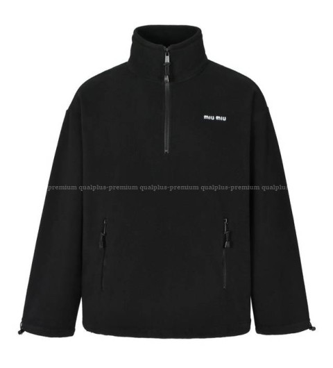 미우미우 로고 반집업 플리스 맨투맨