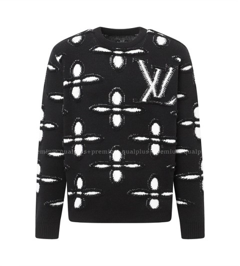 [국내배송] 루*비통 부클 배색 로고 울 니트