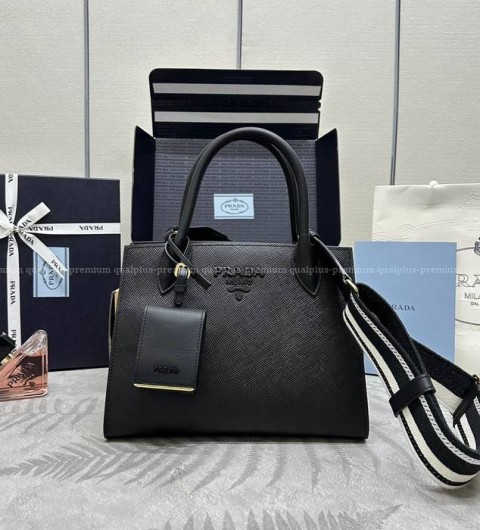 프라다 1BA156 모노크롬 토트백 스몰